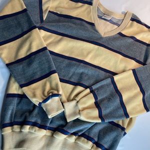 Campus tall vintage soft v neck multicolored sweater large